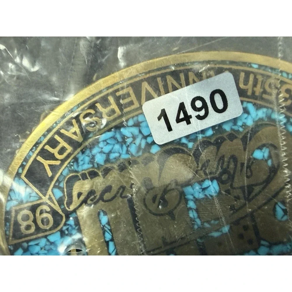 1998 Reno National Championship Air Race Turquoise Chip Belt Buckle Limited Ed‎